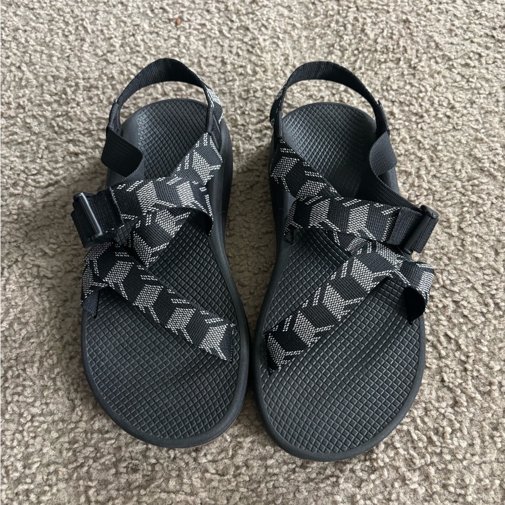 Black and Gray Strappy Sandals